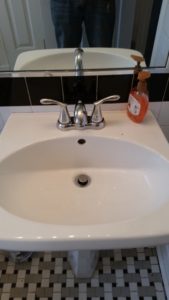 Bathroom faucet installation