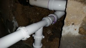 Waste and overflow install