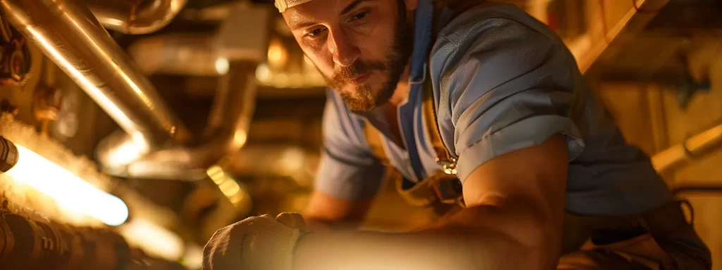 a meticulous plumber inspects a gleaming clay sewer pipe under bright, focused led lighting, highlighting the importance of proactive maintenance to prevent costly backups.