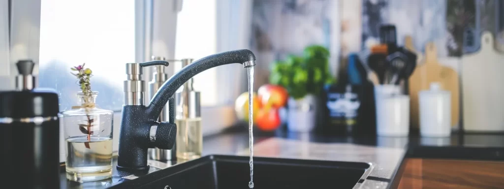 a vibrant, well-lit image of a modern home kitchen featuring a sleek faucet and visible plumbing setup, symbolizing the convenience and professionalism of scheduling plumbing services online in chicago.