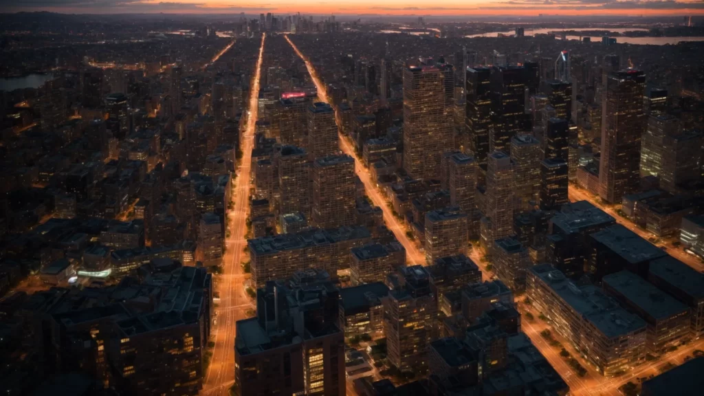 a dynamic urban skyline at sunset reflects the shifting economic landscape, showcasing modern high-rises and vibrant neighborhoods that symbolize the evolving u.s. housing market.