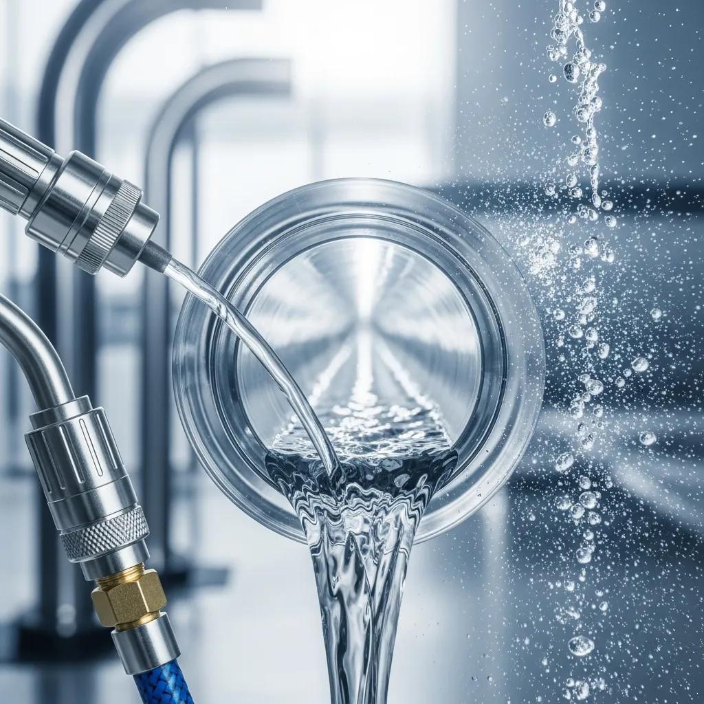 Clean pipe with smooth water flow illustrating the benefits of hydro jetting