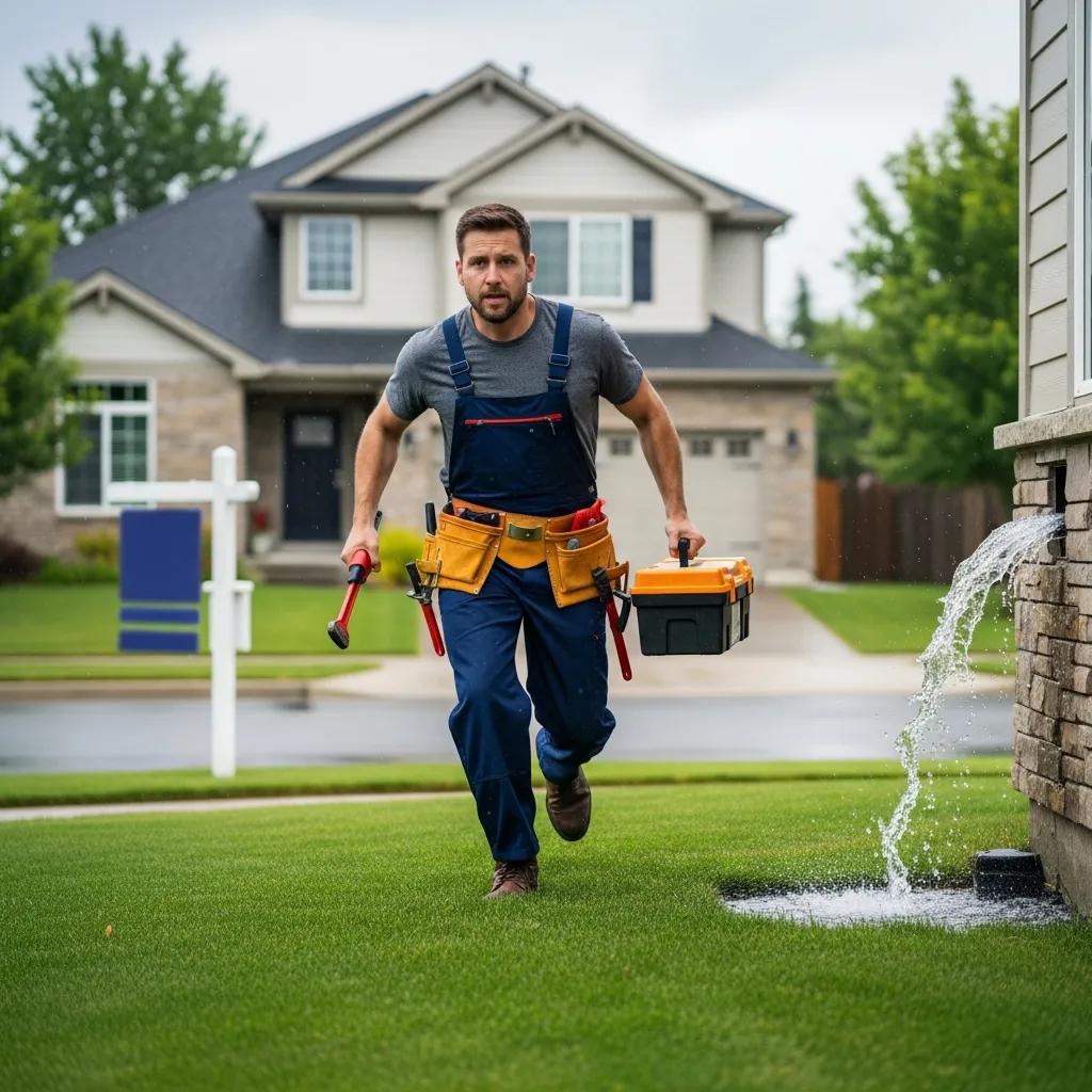Plumber responding to an emergency plumbing situation in Harvey, IL, emphasizing quick response times